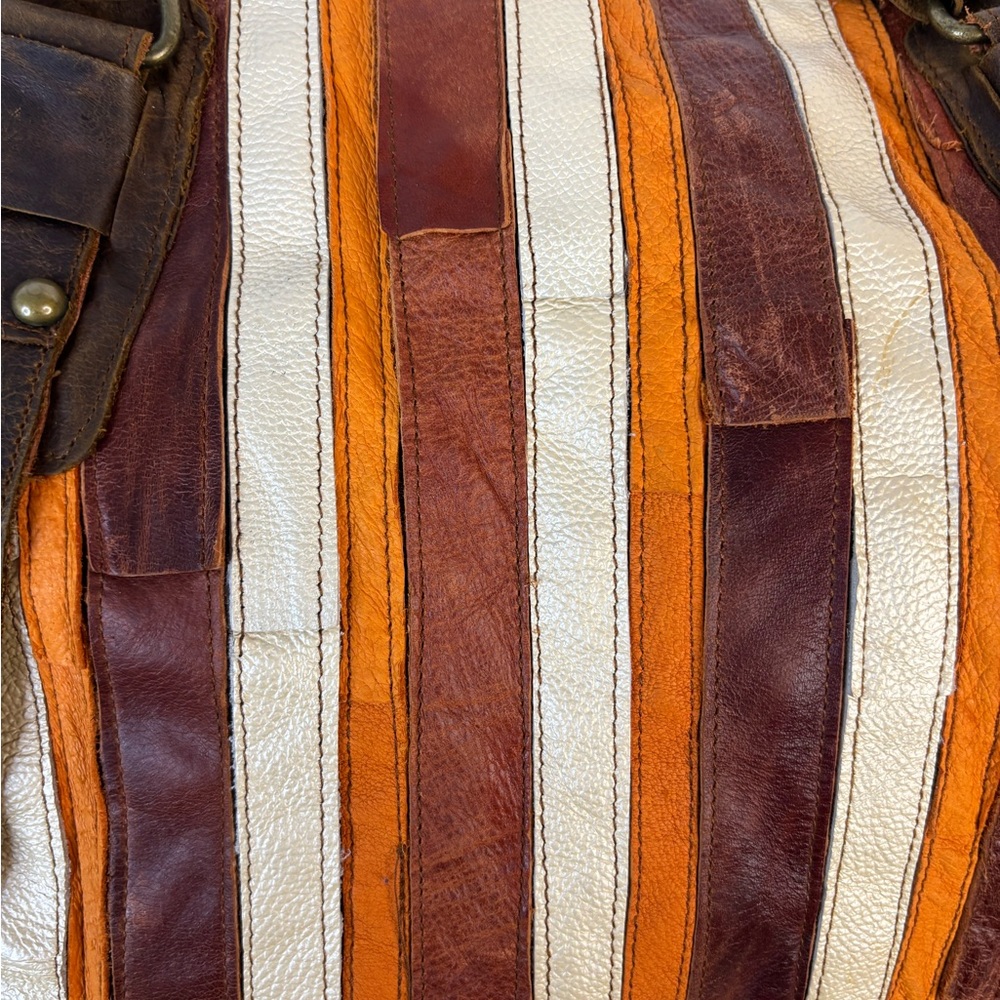 Anthropologies “De.De” Patchwork Orange/Brown/Whi… - image 7